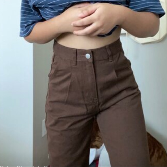 SHEIN Denim - brown pleat mom jeans